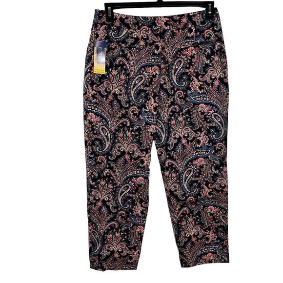NWT Pendleton Blue & Orange Paisley Print Ankle Pants Women's Size 8 - Picture 5 of 7